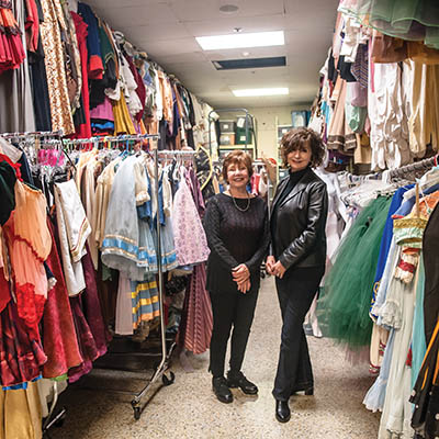 Georgia Snoke and Cheryl Forrest in the Tulsa Ballet costume archive. | JOSEPH RUSHMORE