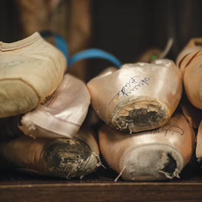 Shoes signed by past performers in the Tulsa Ballet archive | Joseph Rushmore