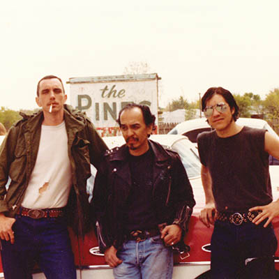 Greaser extras, including photographer Joe Cervantez, center | Photo by David Parnell