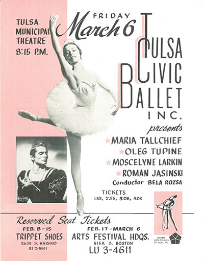 A Tulsa Civic Ballet advertisement from 1964