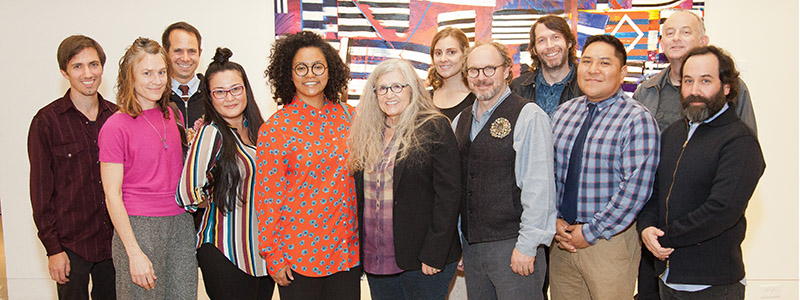 The Tulsa Artist Fellows gathered at 108 Contemporary on the opening night of “Syncretic,” Dec. 2