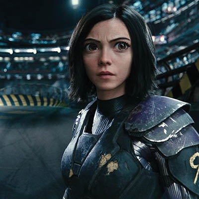 Rosa Salazar in “Alita: Battle Angel”