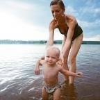 Mandy Eubanks and her son, Owen, at Tall Chief Cove at Skiatook Lake