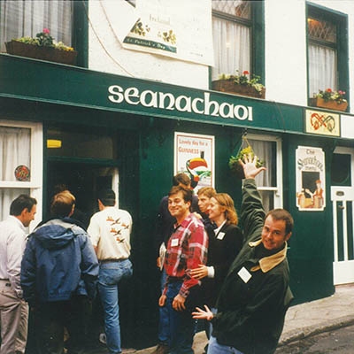 Mark Brown and fellow contestants outside The Seanachaoi, an Irish Gaelic word meaning “storyteller”