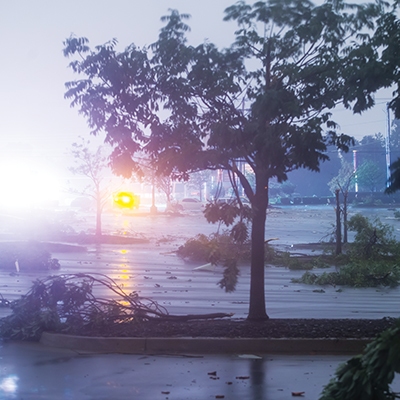 Tornado damage near 41st and Yale on August 6