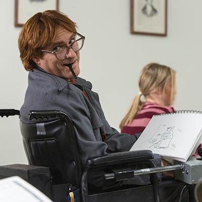 Joaquin Phoenix in “Don’t Worry, He Won’t Get Far on Foot”