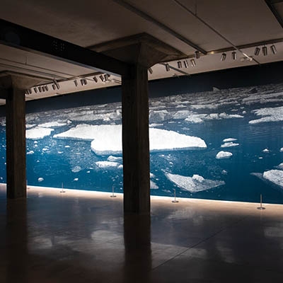 Richard Barlow, “The Sea of Ice, Receding,” 2019. Chalk on blackboard paint. Philbrook Museum of Art, Tulsa, Oklahoma.