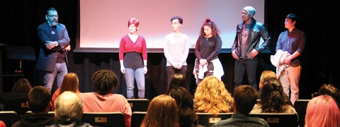 Ben Arredondo and students at the 2017 TCC Best of Short Shorts screening