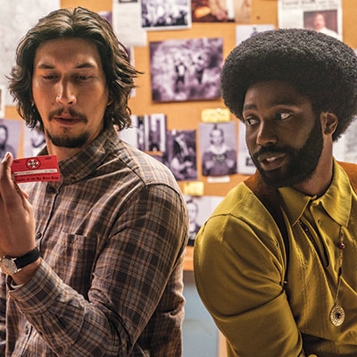 Adam Driver and John David Washington in “BlacKkKlansman”