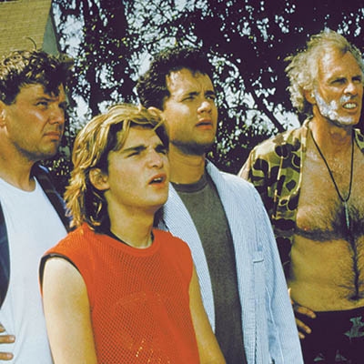 Rick Ducommun, Corey Feldman, Tom Hanks, and Bruce Dern in “The ‘Burbs”