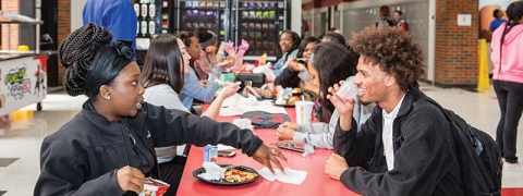 Students enjoy a meal during the school year at Central High School