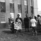 Outside Tulsa County Courthouse, after the announcement of charges against Betty Shelby, 9/22/16