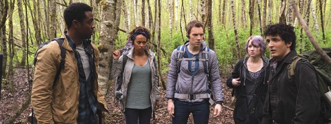 Brandon Scott, Corbin Reid, James Allen McCune, Valorie Curry and Wes Robinson in “Blair Witch”