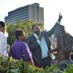 Protest calling for the arrest of office Betty Shelby outside Tulsa Police Headquarters, 9/20/16