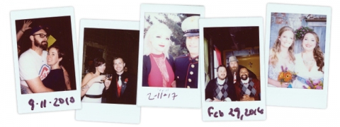 Rawb Brothers likes to snap his own keepsake Polaroid of each wedding he officiates