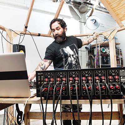 Tulsa Artist Fellow and Tahlequah native Nathan Young with his sound sculpture