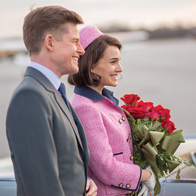 Natalie Portman and Caspar Phillipson in “Jackie”